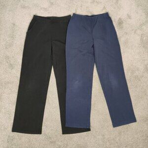 L.L. Bean Women's Straight Pants Two Pcs Size XS PET Blue Black Cotton Stretch